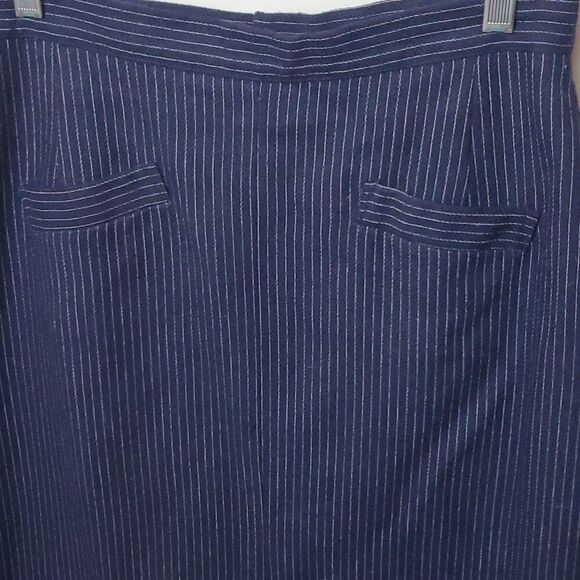 Debenhams, New, Size 16 GB - Blue and White Pinstripes - Wool - Picture 4 of 11